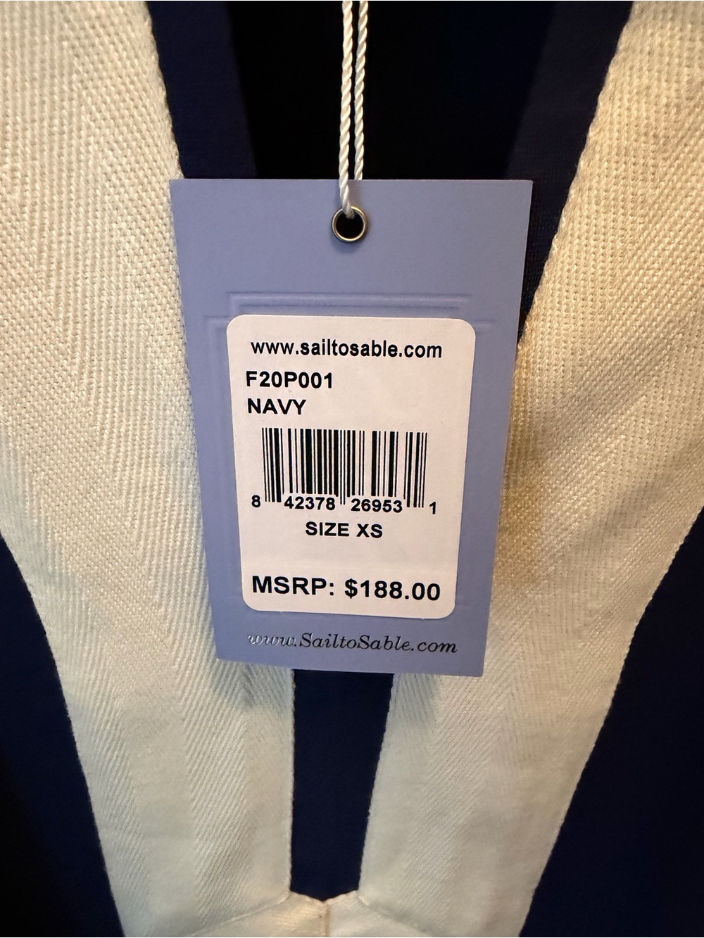 Sail to Sable Navy Tunic dress with Ivory V-Trim - Picture 2 of 4